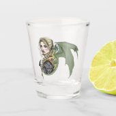 小妖精や小人ウォリアドラゴンファンタジー ショットグラス (正面)