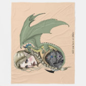 小妖精や小人ウォリアドラゴンファンタジー フリースブランケット (正面)