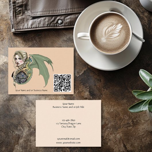 小妖精や小人ウォリアドラゴンファンタジー 名刺