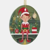 小妖精や小人オンシェルフクリスマスツリーオーナメント セラミックオーナメント (右)