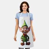 小妖精や小人オールオーバープリントエプロン、中 エプロン (着用した状態)