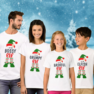小妖精や小人カスタムファミリークリスマスTシャツ Tシャツ