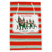 小妖精や小人カスタム犬を含む6人の家族おもしろい ミディアムペーパーバッグ (正面)