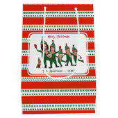 小妖精や小人カスタム犬を含む6人の家族おもしろい ミディアムペーパーバッグ (裏面)