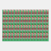 小妖精や小人カスタム顔フォト小妖精や小人クリスマストおもしろいランプ ラッピングペーパーシート (正面)