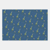 小妖精や小人カタツムリのクリスマスシーン ラッピングペーパーシート (正面2)