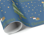 小妖精や小人カタツムリのクリスマスシーン ラッピングペーパー (ロールコーナー)