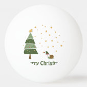 小妖精や小人カタツムリのクリスマスシーン 卓球ボール (裏面)