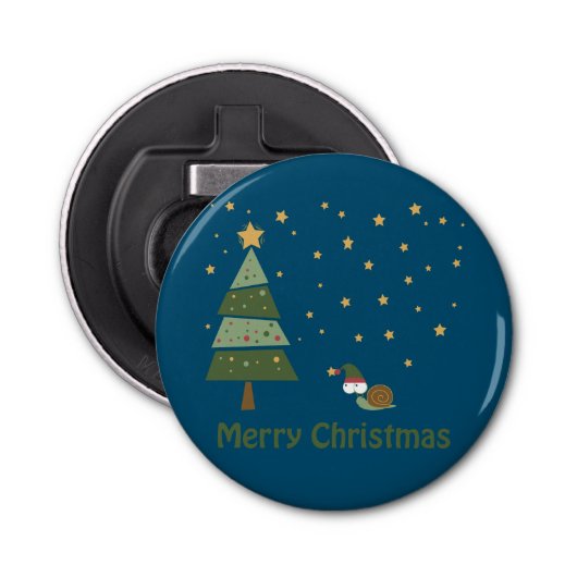 小妖精や小人カタツムリのクリスマスシーン 栓抜き (正面)