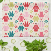 小妖精や小人カラフルコート及び靴パターン キッチンタオル (折り畳み)