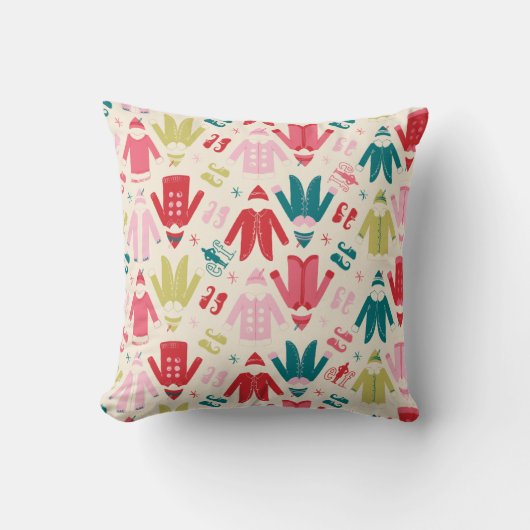 小妖精や小人カラフルコート及び靴パターン クッション (正面)