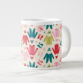 小妖精や小人カラフルコート及び靴パターン ジャンボコーヒーマグカップ (正面右)