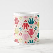 小妖精や小人カラフルコート及び靴パターン ジャンボコーヒーマグカップ (正面)