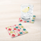 小妖精や小人カラフルコート及び靴パターン スクエアペーパーコースター (インサイチュ)