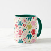 小妖精や小人カラフルコート及び靴パターン マグカップ (正面右)