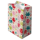 小妖精や小人カラフルコート及び靴パターン ミディアムペーパーバッグ (裏面アングル)