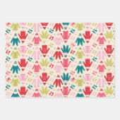 小妖精や小人カラフルコート及び靴パターン ラッピングペーパーシート (正面2)