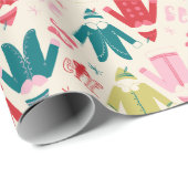 小妖精や小人カラフルコート及び靴パターン ラッピングペーパー (ロールコーナー)