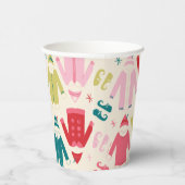 小妖精や小人カラフルコート及び靴パターン 紙コップ (右)