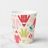 小妖精や小人カラフルコート及び靴パターン 紙コップ (正面)