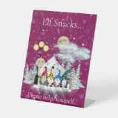 小妖精や小人カルテットクリスマスパーティースナック 台座サイン (正面)