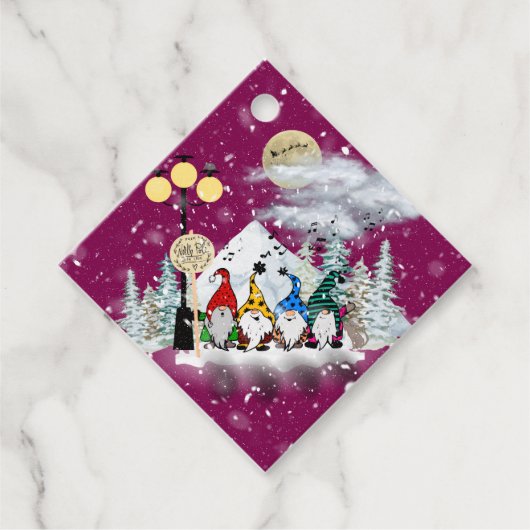 小妖精や小人カルテットクリスマスプレゼントラベル フェイバータグ (正面)