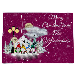 小妖精や小人カルテットクリスマス ラージペーパーバッグ