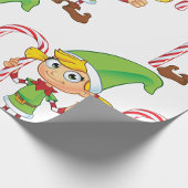 小妖精や小人ガールとキャンディーケーン ラッピングペーパー