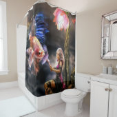 小妖精や小人ガールアンドフィッシュ シャワーカーテン (インサイチュ)