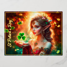 小妖精や小人ガールエレガントセントパトリックの日フローラサンシャイン