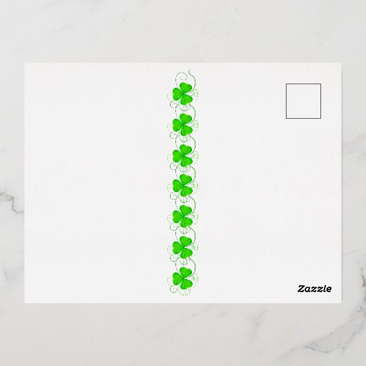 小妖精や小人ガールエレガントセントパトリックの日フローラサンシャイン 箔シーズンポストカード (裏面)