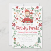 小妖精や小人ガールクリスマス誕生日パレード 招待状 (正面)