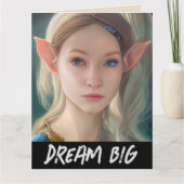 小妖精や小人ガールファンタジー夢の大きな誕生日カードのための カード (正面)