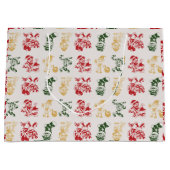 小妖精や小人キャンディーケインストッキングクリスマスツリーパターン ラージペーパーバッグ (正面)