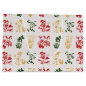 小妖精や小人キャンディーケインストッキングクリスマスツリーパターン ラージペーパーバッグ (裏面)