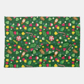 小妖精や小人キャンディーパターン キッチンタオル (横)