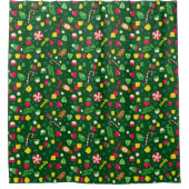 小妖精や小人キャンディーパターン シャワーカーテン (正面)