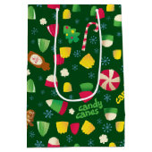 小妖精や小人キャンディーパターン ミディアムペーパーバッグ (裏面)