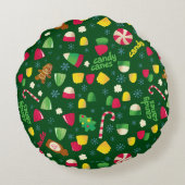 小妖精や小人キャンディーパターン ラウンドクッション (裏面)
