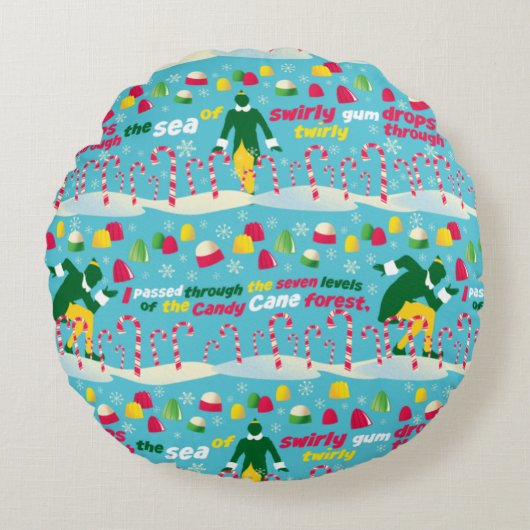 小妖精や小人キャンディーパターン ラウンドクッション (正面)
