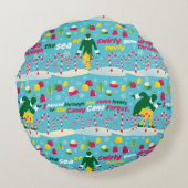 小妖精や小人キャンディーパターン ラウンドクッション (裏面)