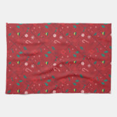 小妖精や小人キャンディ市松模様にパターン キッチンタオル (横)