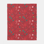 小妖精や小人キャンディ市松模様にパターン フリースブランケット (正面)