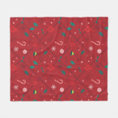 小妖精や小人キャンディ市松模様にパターン フリースブランケット (正面(横))