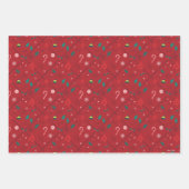 小妖精や小人キャンディ市松模様にパターン ラッピングペーパーシート (正面)