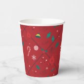 小妖精や小人キャンディ市松模様にパターン 紙コップ (左)