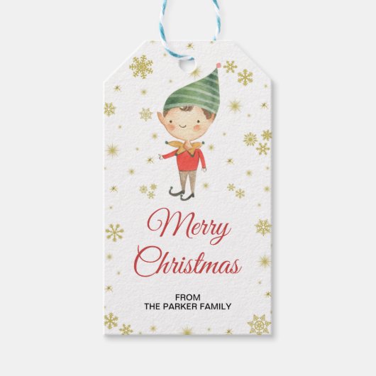小妖精や小人ギフトラベル、クリスマスメッセージカード ギフトタグ (正面)