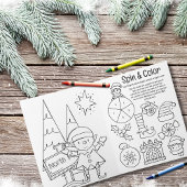 小妖精や小人クリスマスカラーリング&ゲーム活動 カード