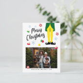 小妖精や小人クリスマスカード(写真付) シーズンポストカード (スタンド正面)
