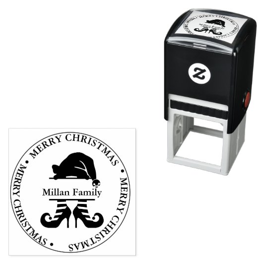 小妖精や小人クリスマスガールテーマ セルフインキングスタンプ (インサイチュ)